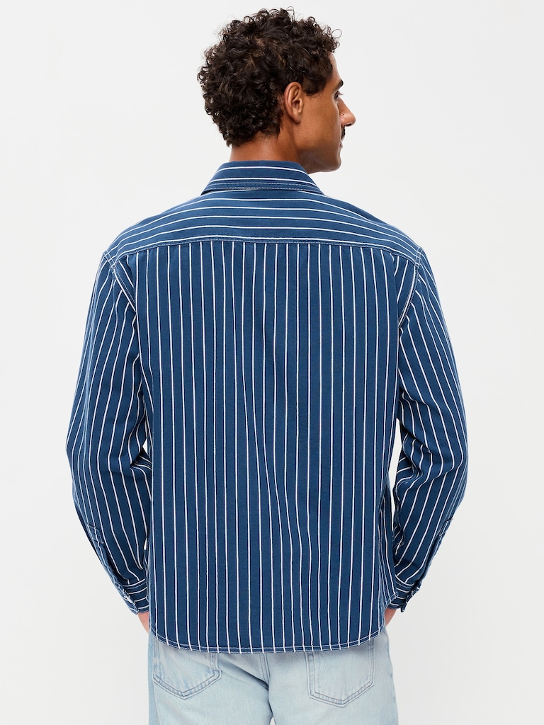 Loose Fit Striped Workwear Shirt