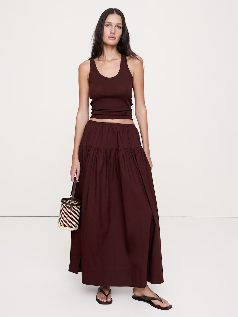 Airy Cotton Scoop-Neck Tank