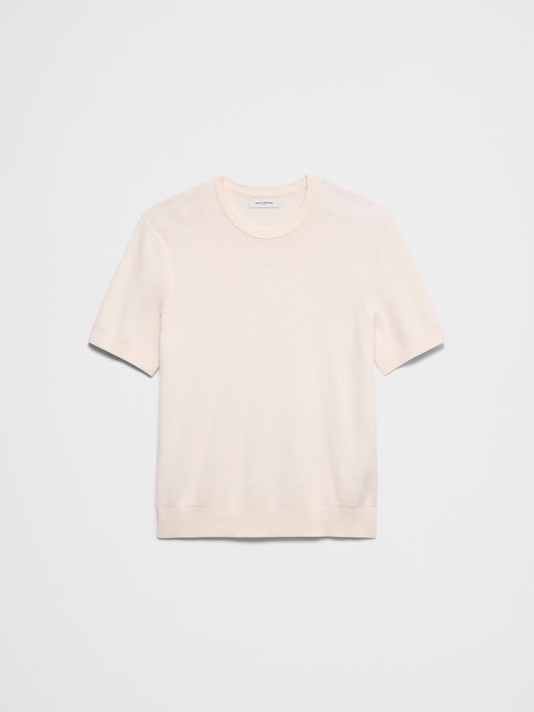 Slim-Fit Textured Sweater T-Shirt