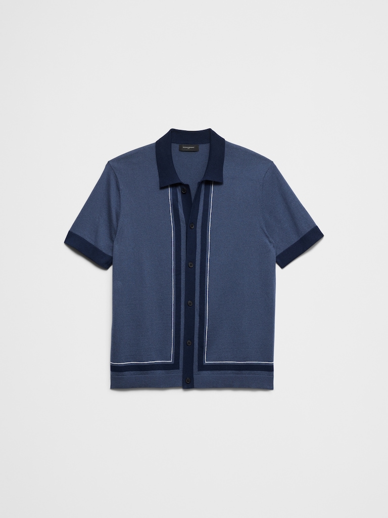 Border Striped Sweater Polo