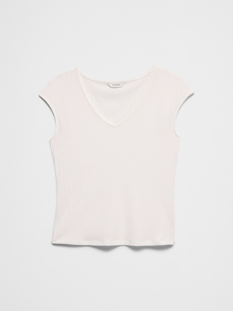 Ribbed V-Neck Top
