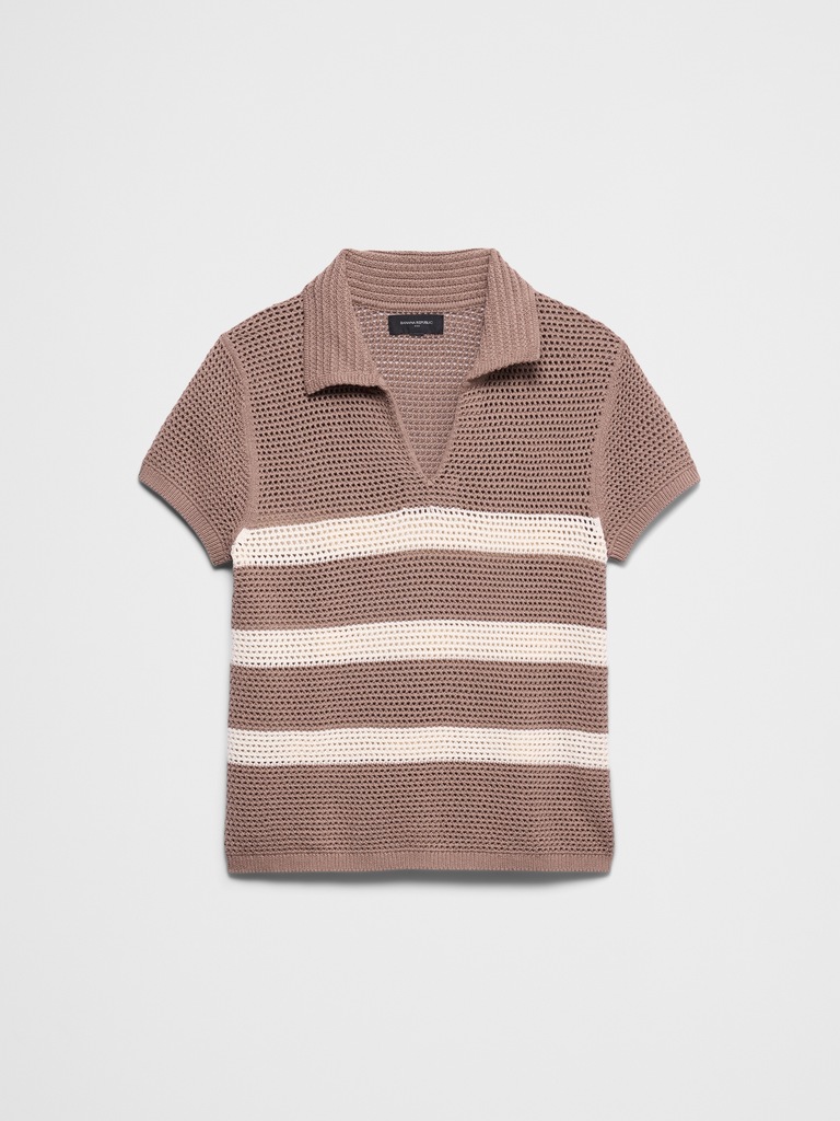 Cotton Textured Sweater Polo