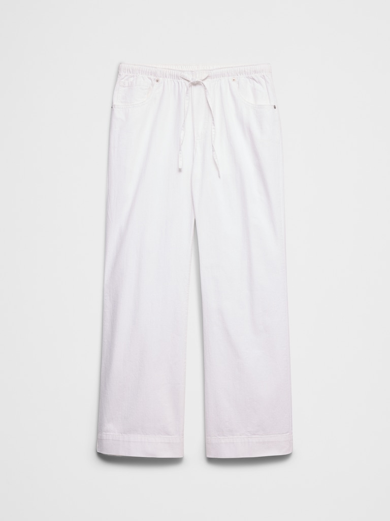 Wide-Leg Mid-Rise Summerweight Pull-On Jean