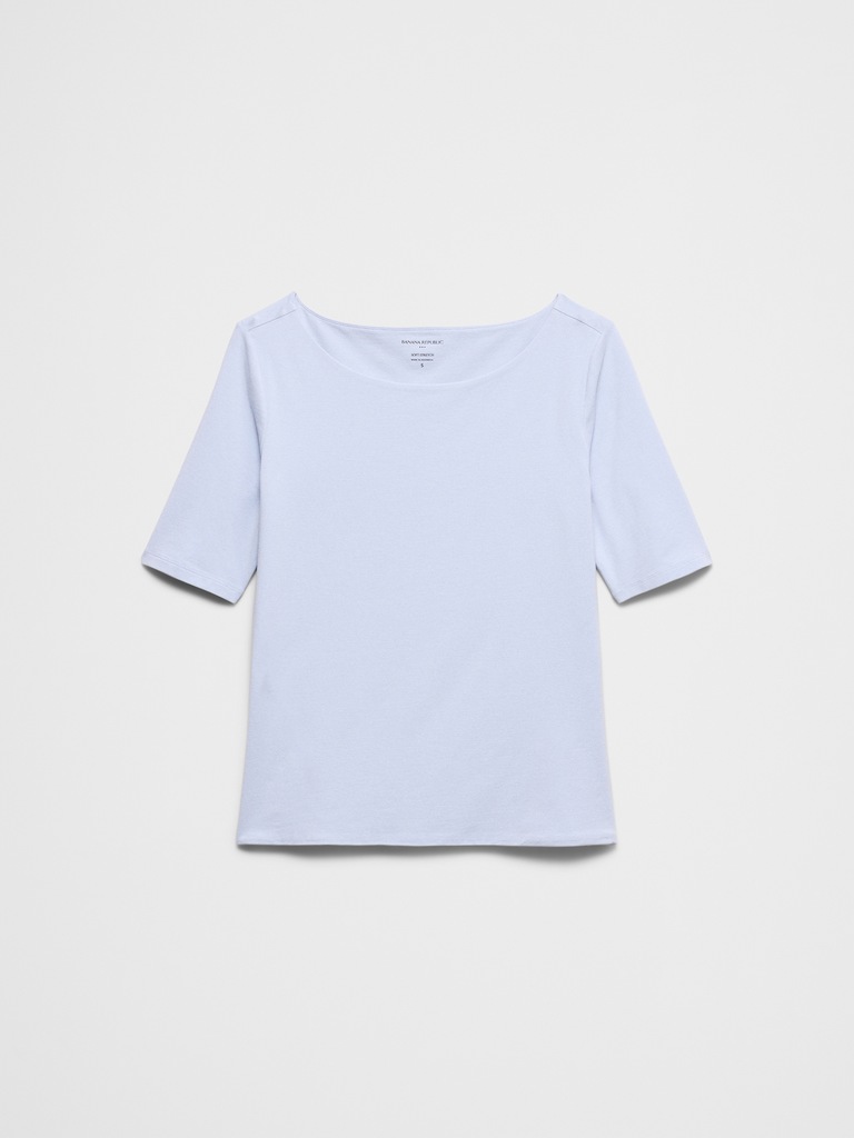 Soft Stretch Elbow-Sleeve Top