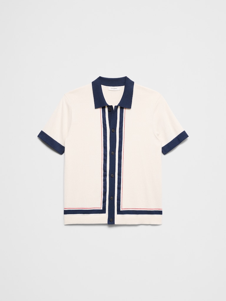 Border Striped Sweater Polo