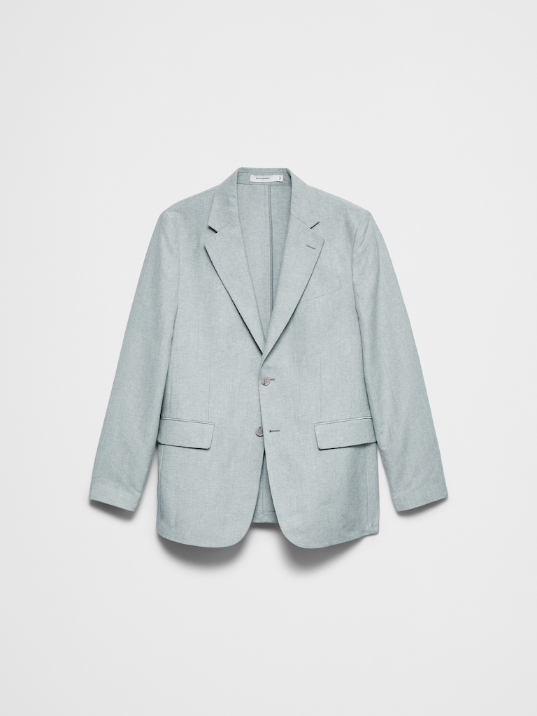 Linen-Blend Mineral Suit Jacket