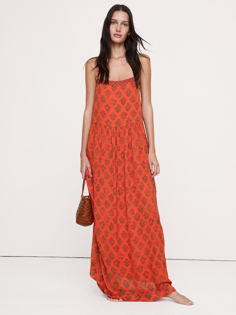 Georgette Strappy Maxi Dress