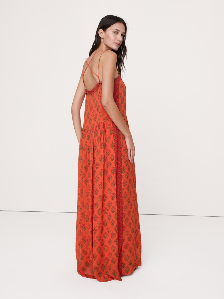 Georgette Strappy Maxi Dress