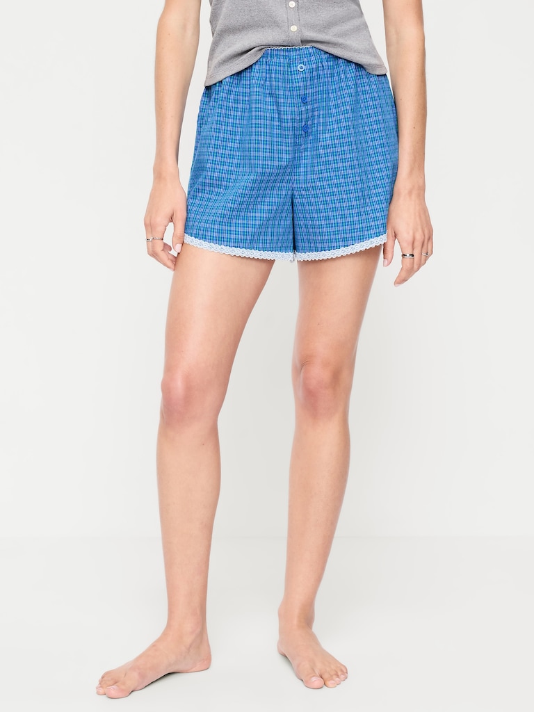 Classic Poplin Boxer Pajama Shorts