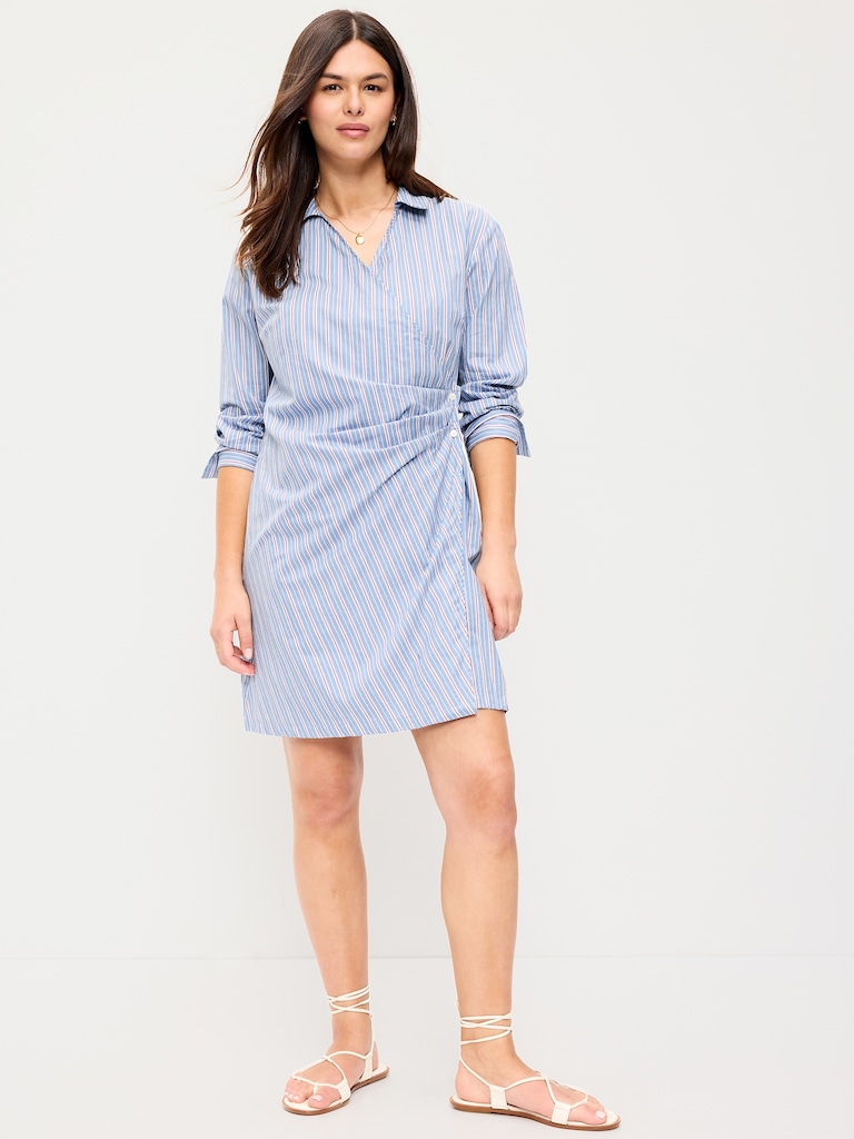 Wrap Mini Shirt Dress