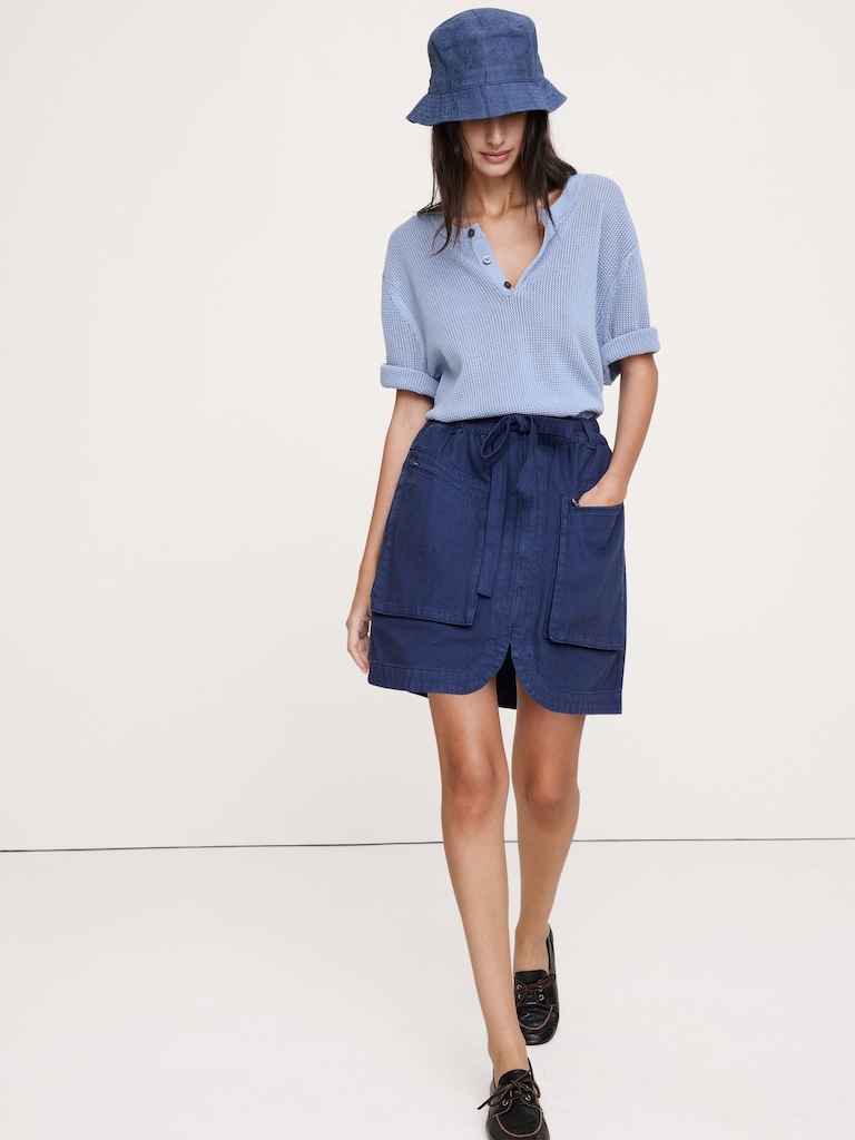 Jupe courte utilitaire en coton