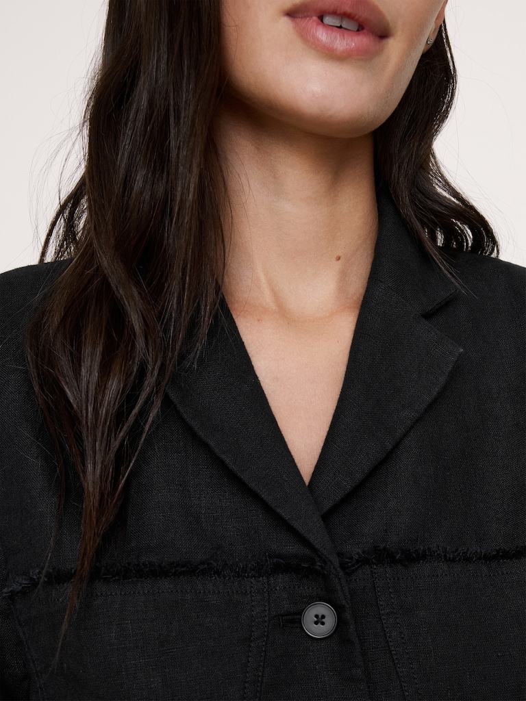 Fringe Linen Blazer