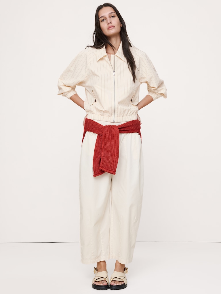 Cotton Poplin Bomber Jacket