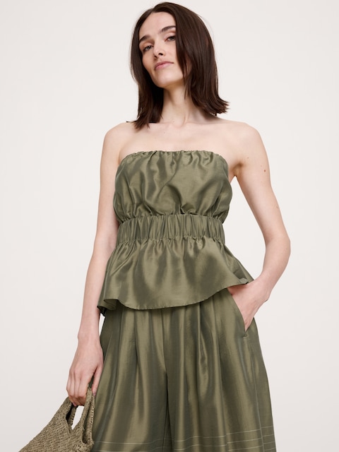 green dress tops womens ZAPAKA Women Dusty Sage Long Formal Dress Mermaid Spaghetti Straps Floral  Wedding Guest Dress with Slit – ZAPAKA AU main image 0