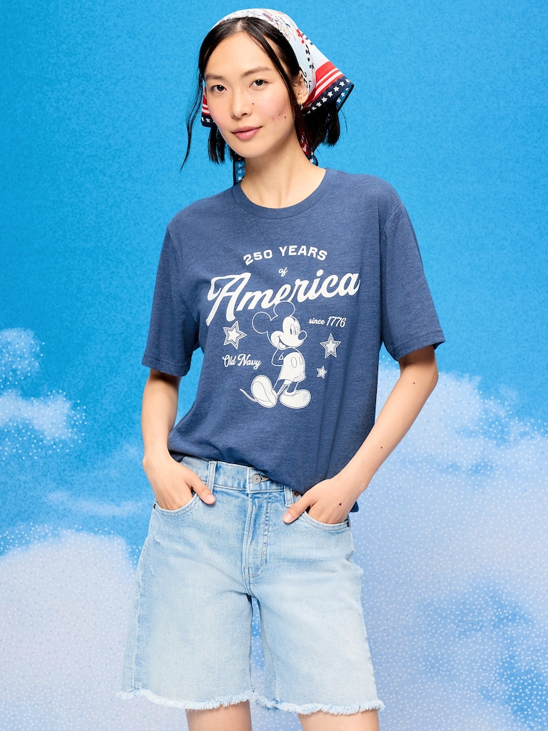 Old Navy x Disney Mickey Mouse Logo-Graphic T-Shirt for Adults