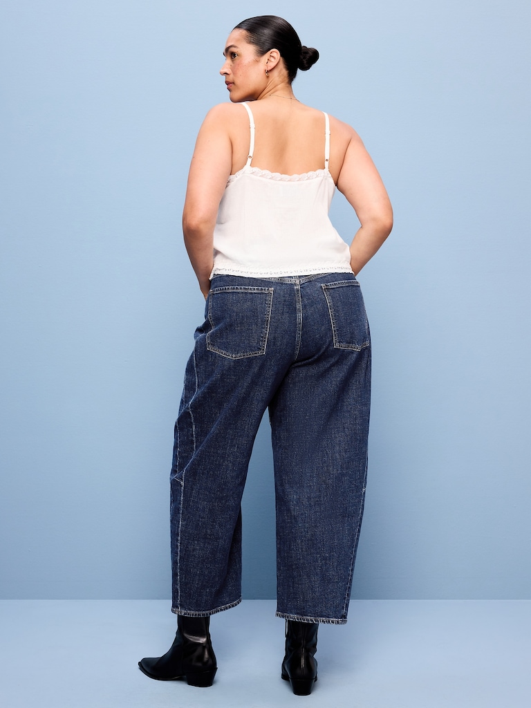High-Waisted Barrel Ankle Jeans