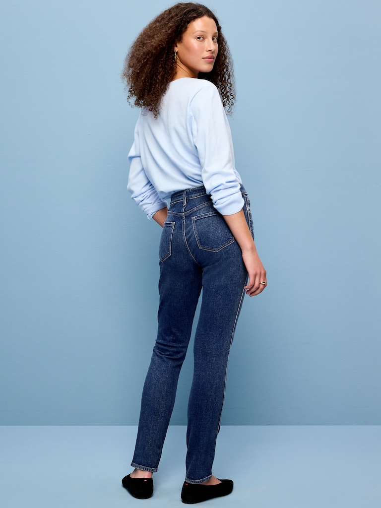 High-Waisted Vintage Slim Jeans