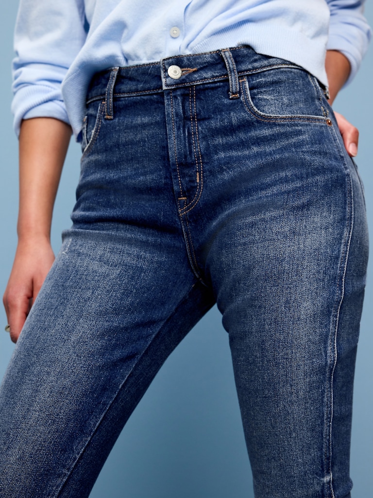 High-Waisted Vintage Slim Jeans