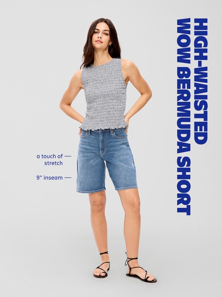 High-Waisted Wow Jean Shorts -- 9-inch inseam