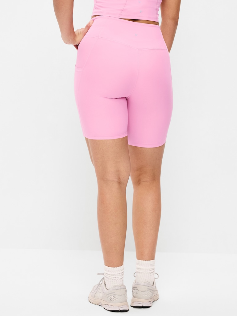 High-Waisted PowerSoft Biker Shorts -- 8-inch inseam