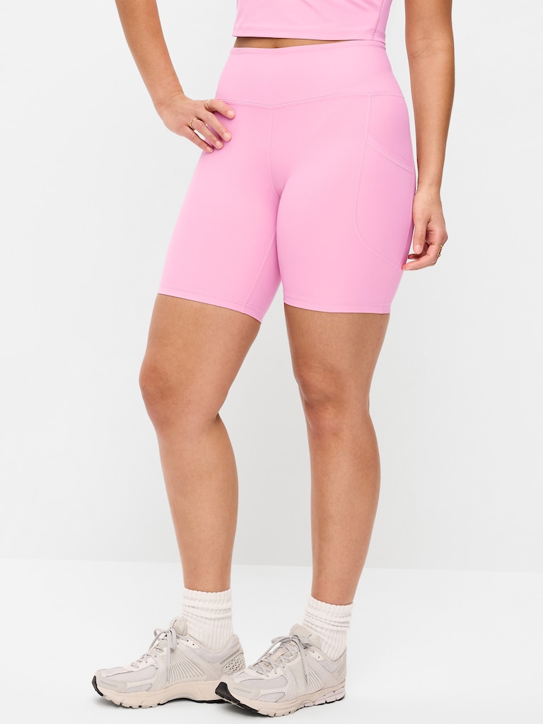 High-Waisted PowerSoft Biker Shorts -- 8-inch inseam