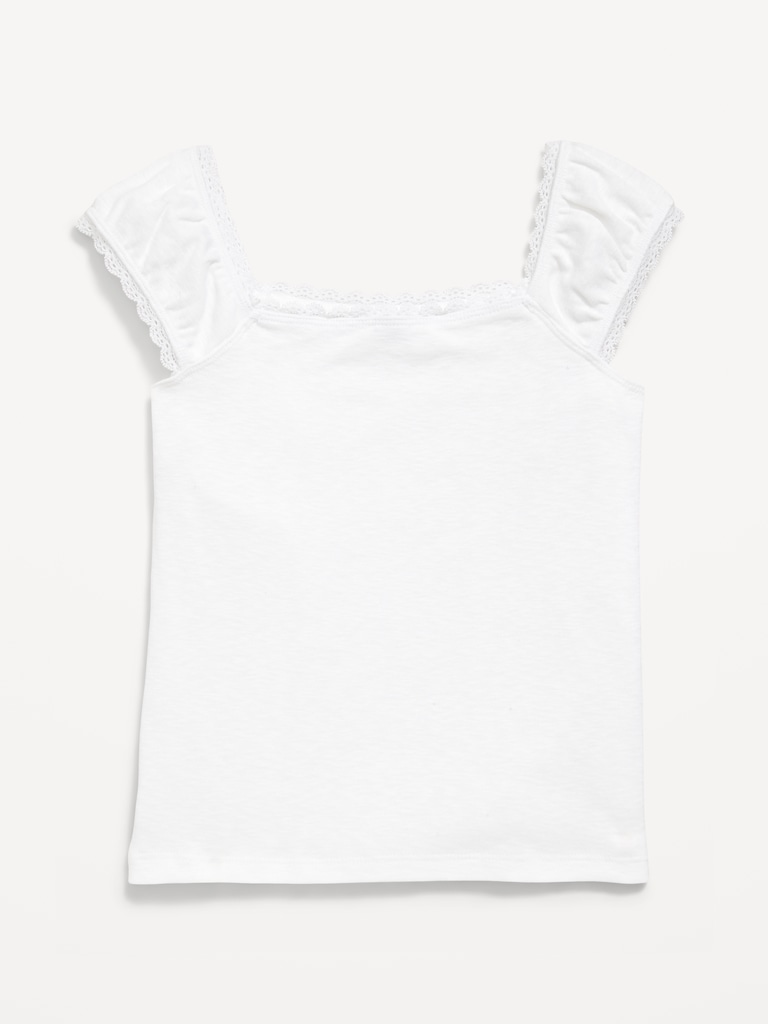 Short-Sleeve Ribbed Top for Girls