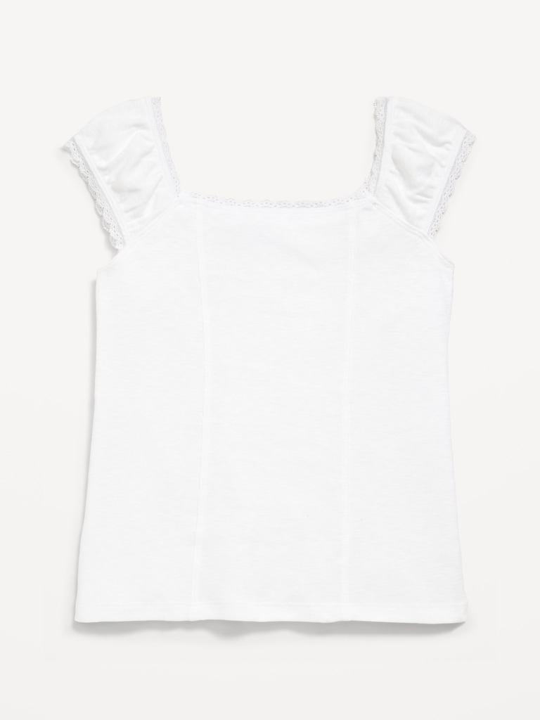 Short-Sleeve Ribbed Top for Girls