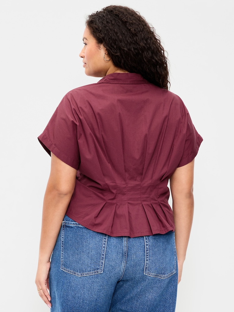 Slim-Waisted Button-Down Shirt