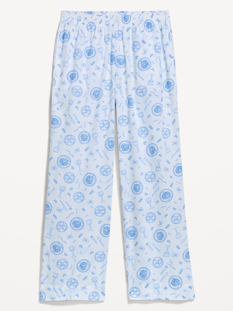 High-Waisted Poplin Pajama Pant