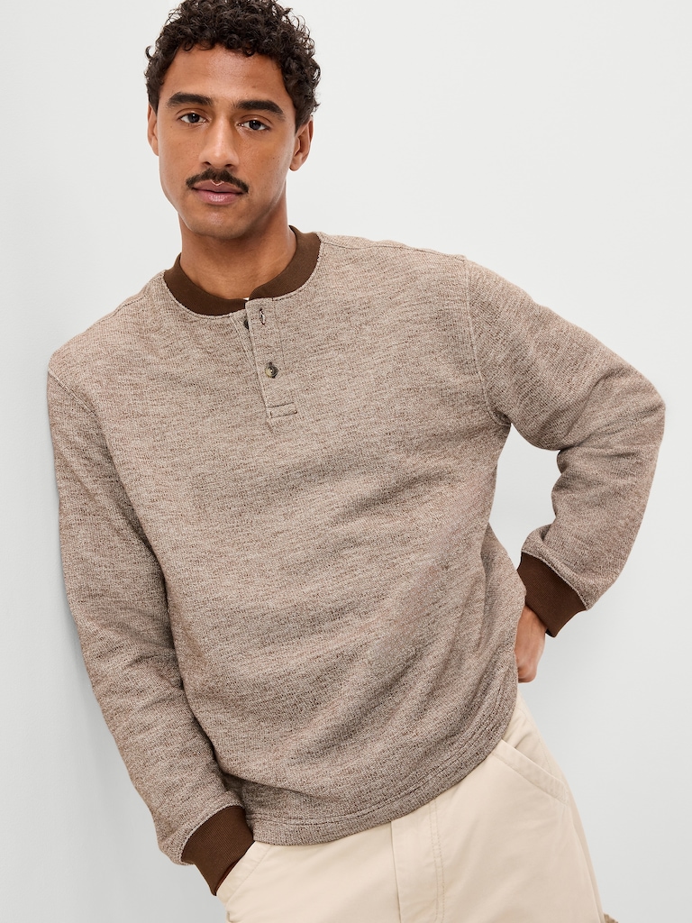 T-shirt henley en molleton