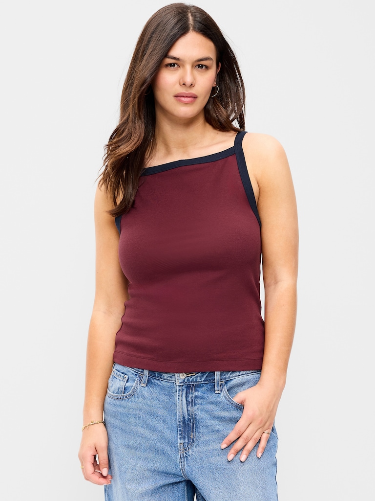 Snug Apron-Neck Tank Top