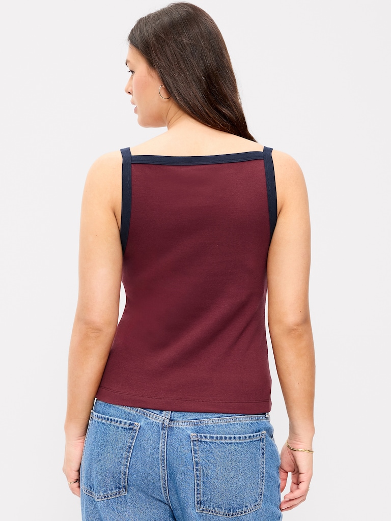 Snug Apron-Neck Tank Top