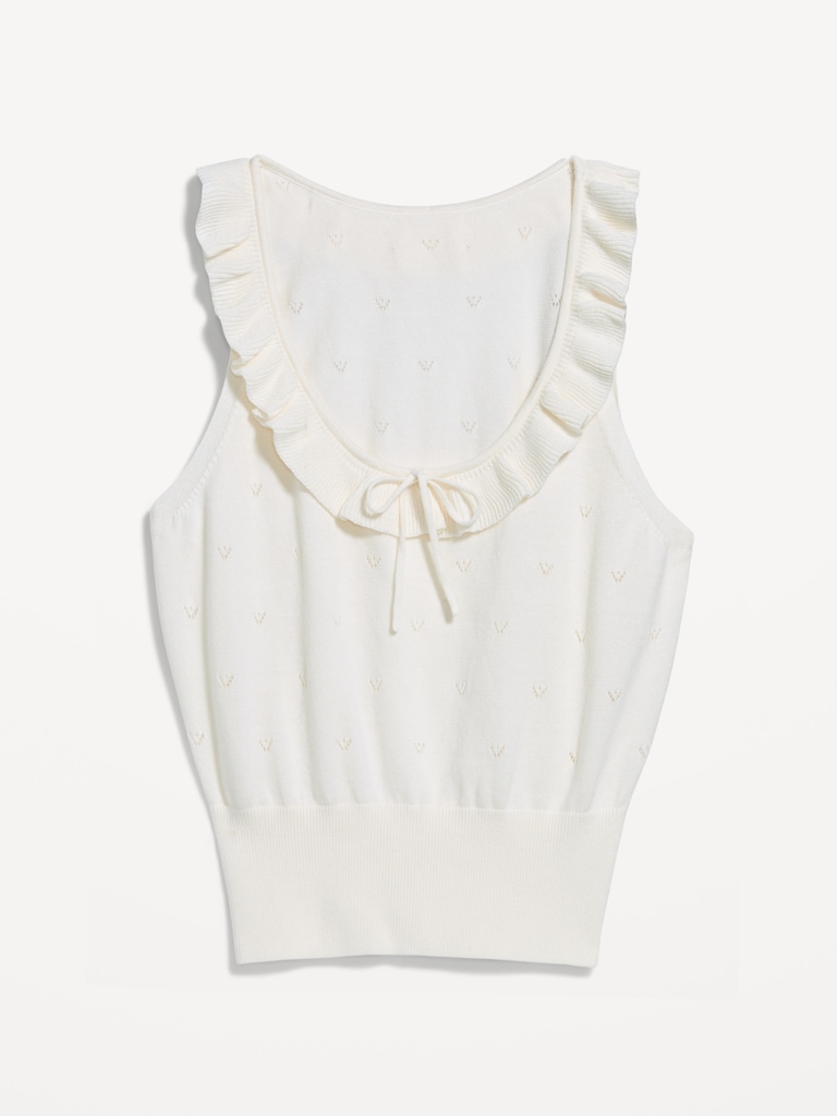 SoSoft Cotton Tie-Front Pointelle Tank Top