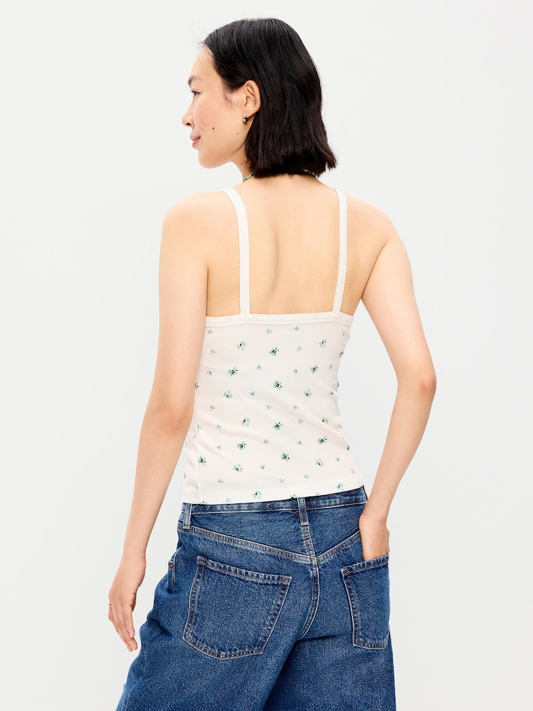 Button-Down Cami Tank Top