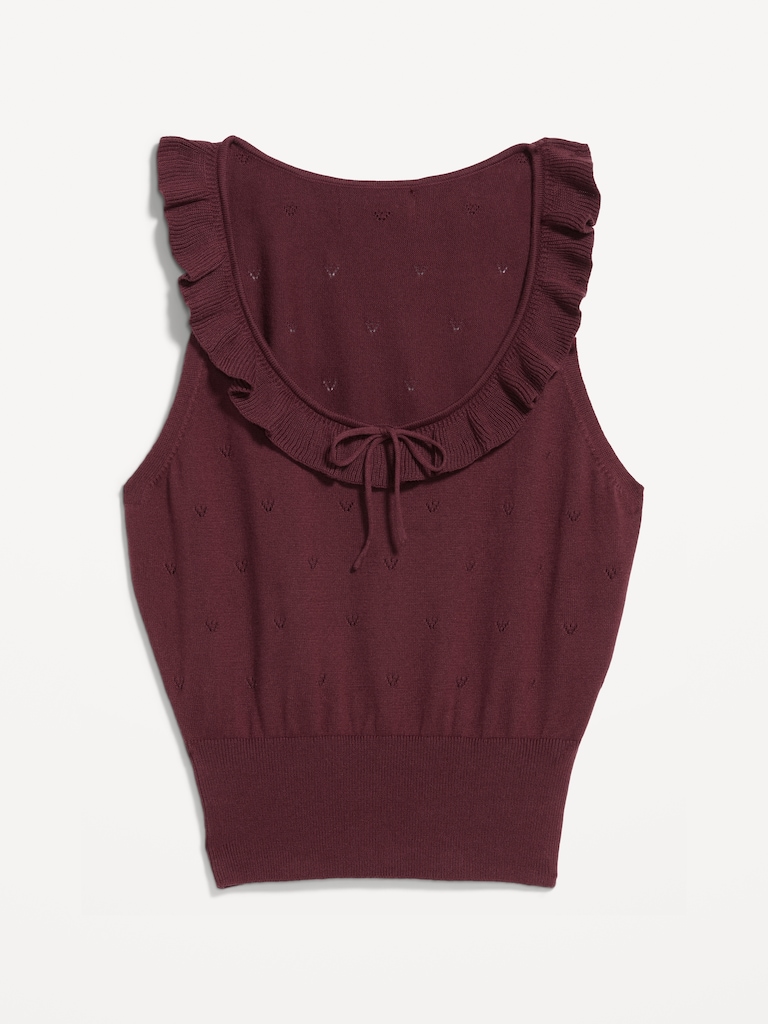 SoSoft Cotton Tie-Front Pointelle Tank Top