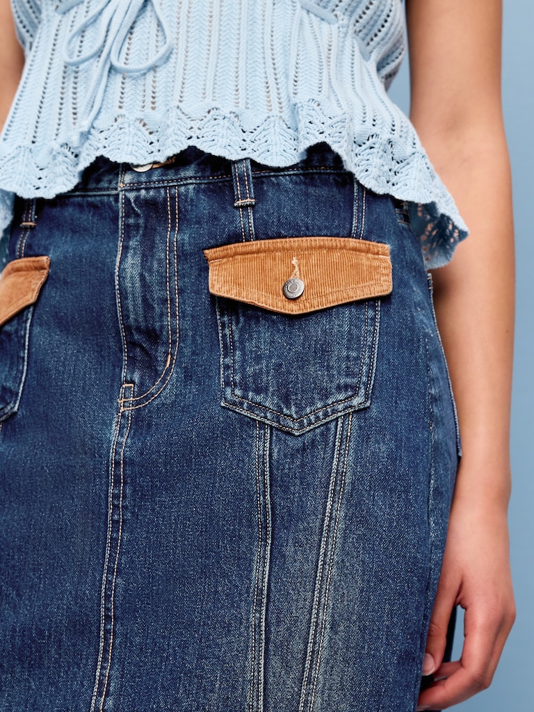 Flap-Front Pocket Mini Skirt