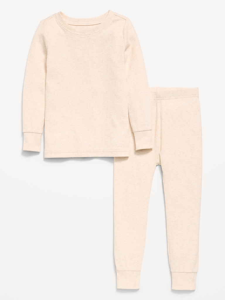 Snug-Fit Ribbed Pajama Set for Toddler & Baby