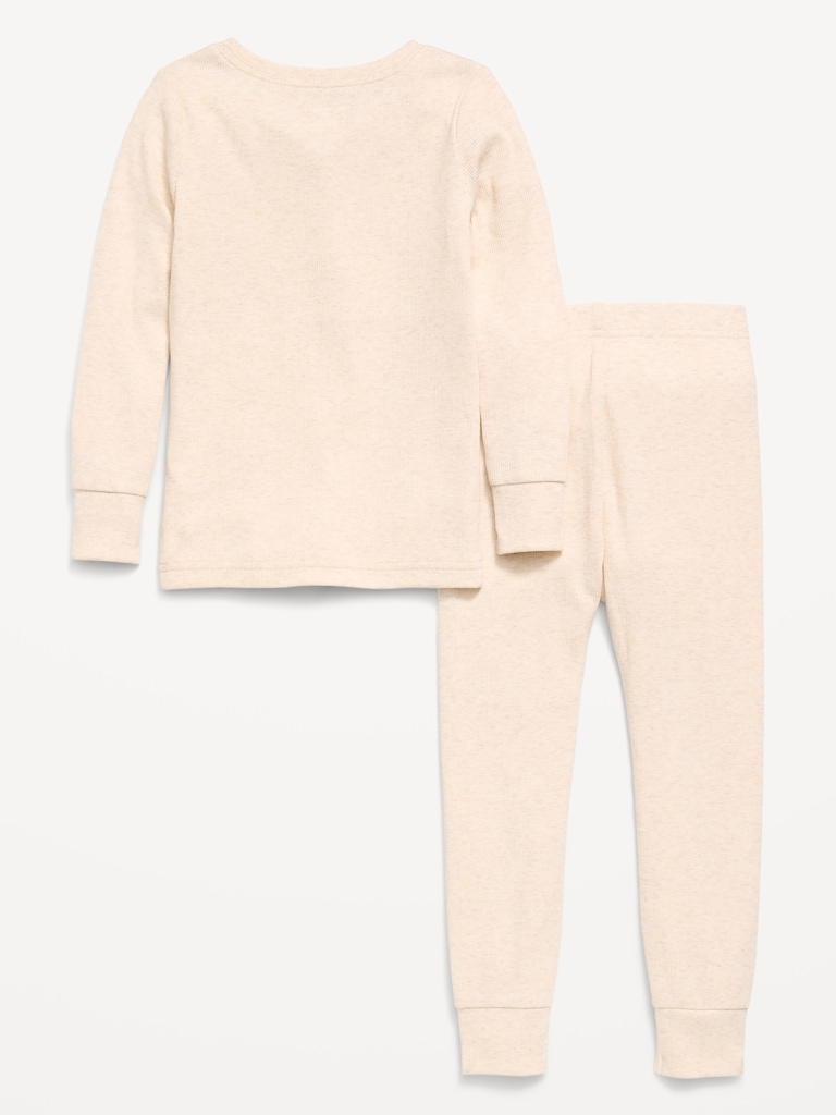 Snug-Fit Ribbed Pajama Set for Toddler & Baby