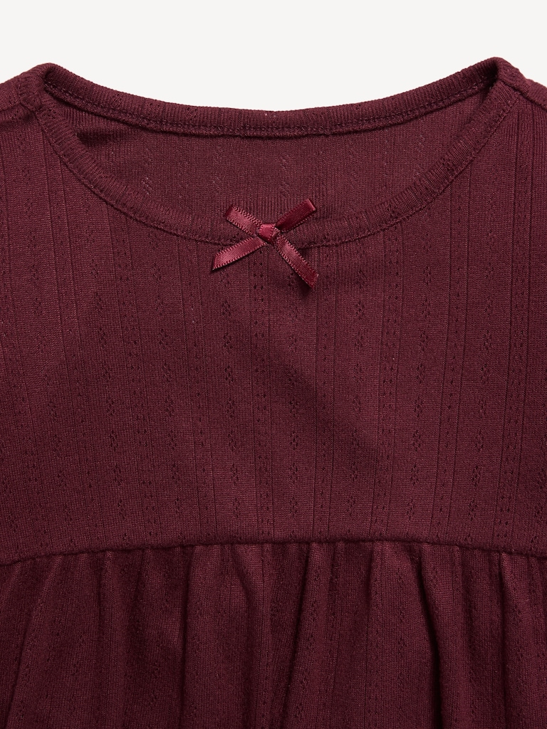 Long-Sleeve Pointelle-Knit Top and Pants Set for Baby