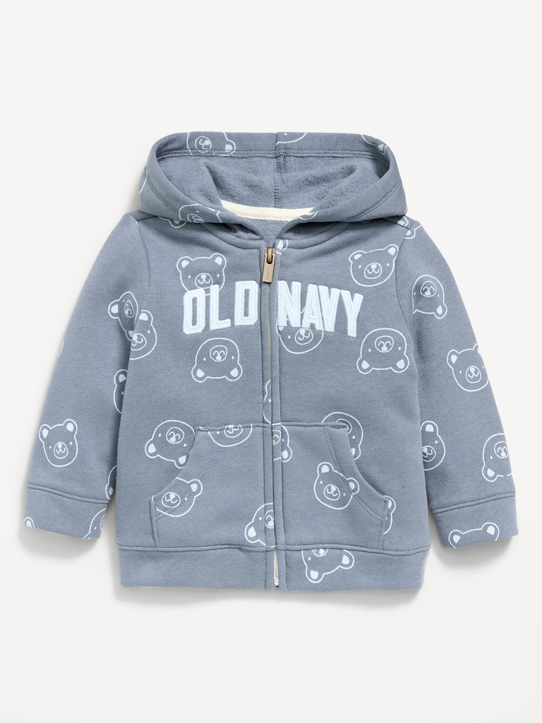 Printed Logo Graphic Zip Hoodie for Baby