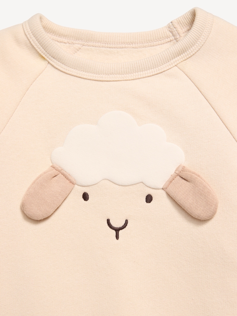 Printed Long-Sleeve Fleece One-Piece for Baby