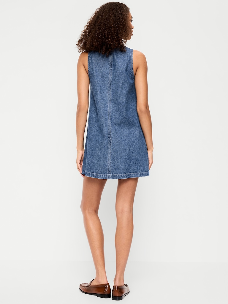 Patch Pocket Denim Mini Dress