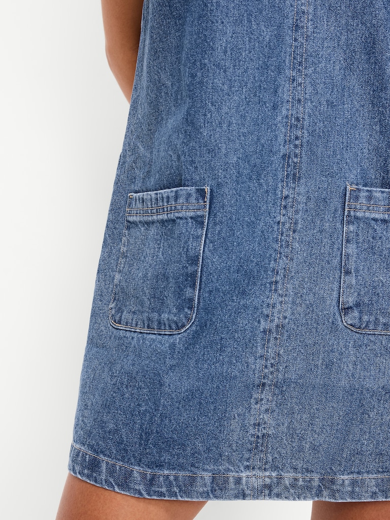 Patch Pocket Denim Mini Dress
