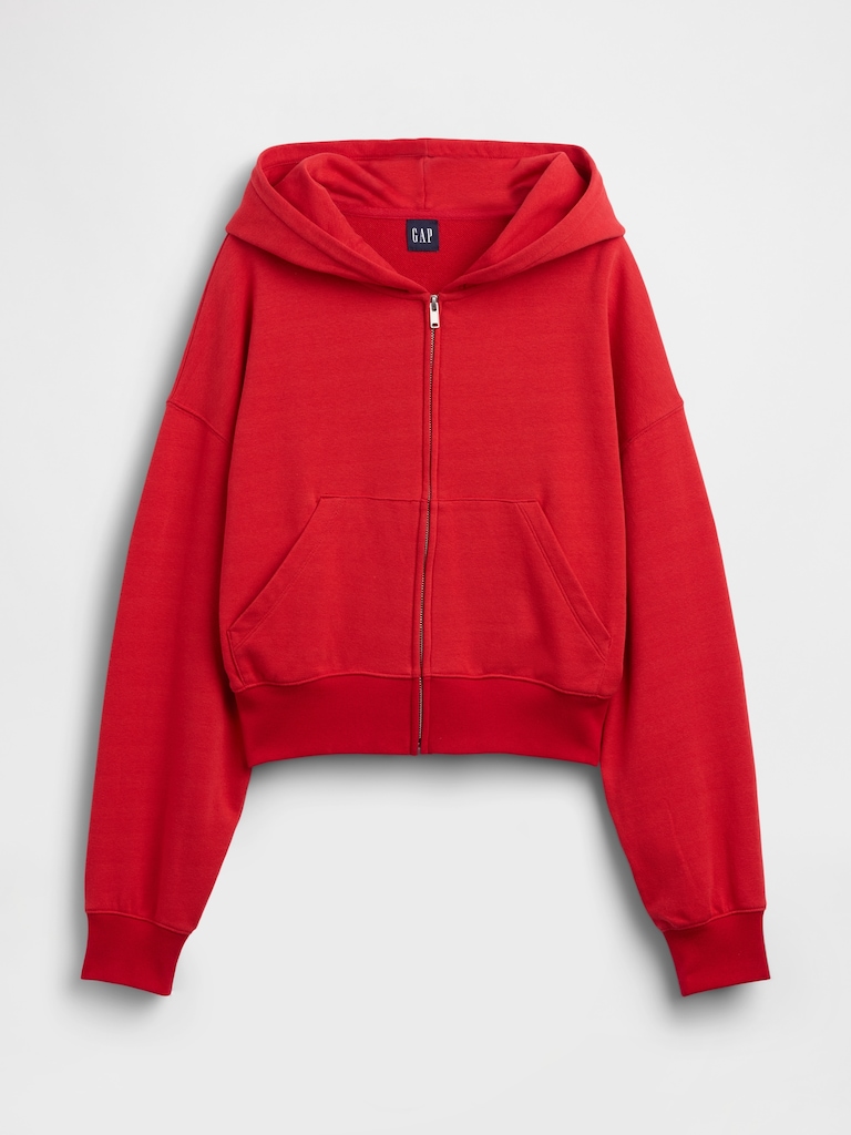 VintageSoft Terry Oversized Wedge Zip Hoodie