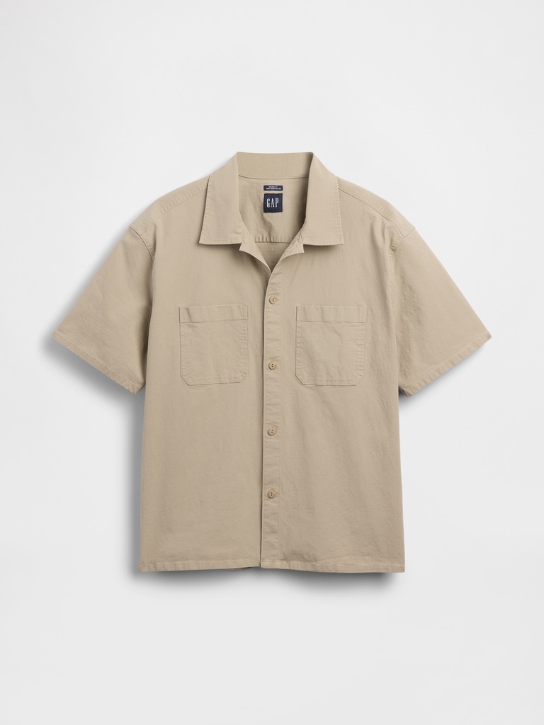Relaxed Straight-Hem Utility Shirt