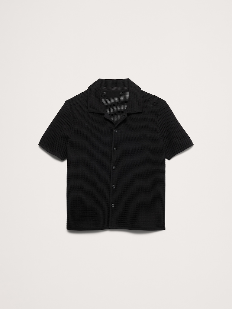 Cardigan polo en coton à mailles