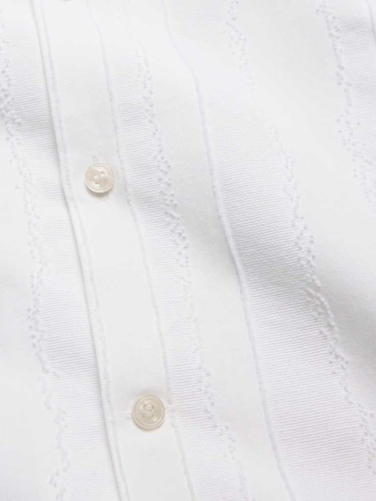 Relaxed-Fit Cotton-Linen Jacquard Resort Shirt