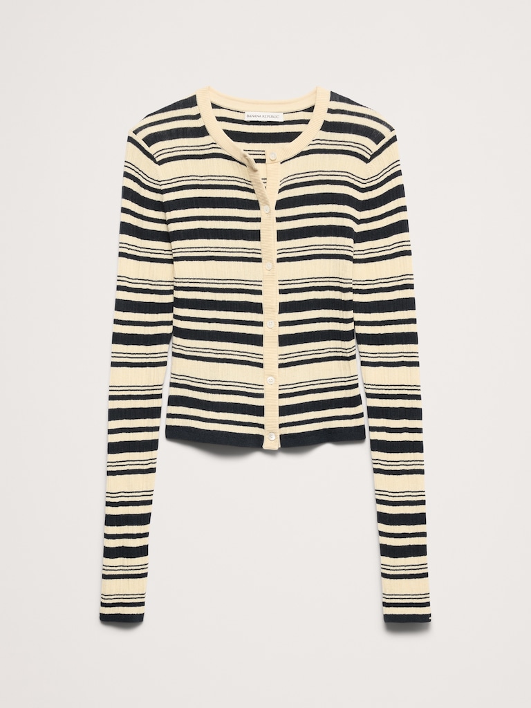 Crinkle Knit Cropped Cardigan