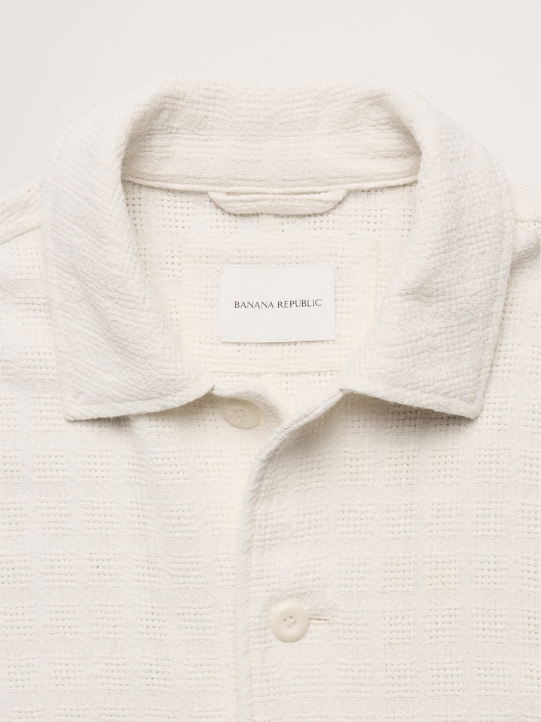 Basketweave Shirt Jacket