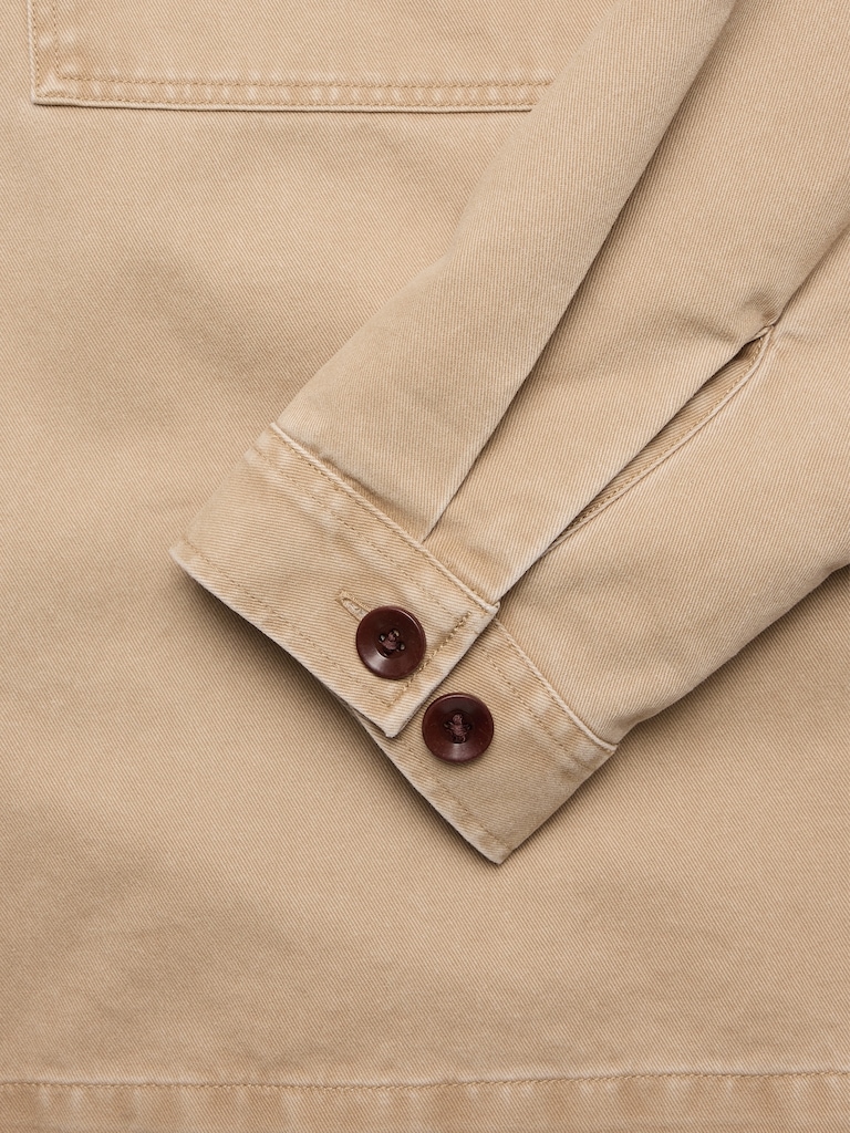 Cotton Twill Hooded Overshirt